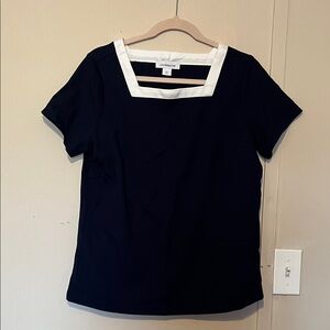 Liz Claiborne Black Top with White Trim